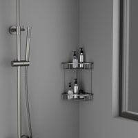 Полка угловая двойная Timo Saona 13082/18 черное золото — фото 1, Полки для ванной и душа