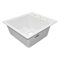 Кухонная мойка AZARIO Milas 480х420х197 кварцевая, прямоугольная, сифон в комплекте, цвет Белый арт-CS00097665 — фото 1, Кухонные мойки