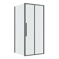 Душевое ограждение Niagara Nova NG-34-10AGR-A100GR-34 (100х100х195) квадрат,раздвижная,графит,стекло прозрачное,2 места — фото 1, Душевые уголки