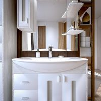 Товар: Комплект мебели для ванной Бриклаер БАЛИ 85R, светлая лиственница/белый - фото 6 Комплект мебели для ванной Бриклаер БАЛИ 85R, светлая лиственница/белый — фото 6, Комплекты мебели для ванной