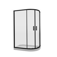 Душевое ограждение Niagara Nova NG-6821-08ВLACK (120х80х195) асимметрия,черный,двери раздвижные,стекло прозрачное,1 место арт-682108111BLACK — фото 1, Асимметричные душевые уголки