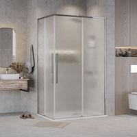 Душевое ограждение Grossman Galaxy (90х80х195) прямоугольник,раздвижная,хром,стекло шиншилла, 1 место арт-300.K33.01.9080.10.02 — фото 2, Прямоугольные душевые уголки