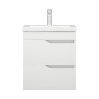 тумба Лотос 50 (Фостер/Como 50) 2 ящика подвесная белая без умывальника арт-MFR80024WT — фото 1, Тумбы под раковину
