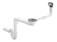 Слив-перелив, Hansgrohe, D14-10, с ручным управлением, для моек из нержавеющей стали, диаметр 40/50, цвет-нержавеющая сталь арт-43921800 — фото 1, Сливы-переливы