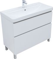 Тумба с раковиной Aquanet Вега 100 (Ирис) напольная 2 ящ. цв. белый глянец арт-00345373 — фото 6, Тумбы с раковиной