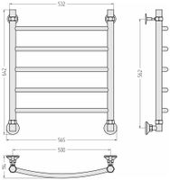 Полотенцесушитель водяной Стилье Аксиома-20 600х500 Без покрытия 00662-6050 — фото 4, Водяные полотенцесушители
