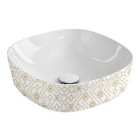 Раковина Artceram Ghost накладная без отверстий цвет белый/декор el moro арт-GHL001 01 90 — фото 3, Раковины накладные