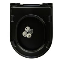 MONACO Крышка/сиденье унитаза Standart, с системой Microlift, цвет черный матовый/хром 32075 — фото 2, Сиденья для унитаза