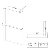 Душевая перегородка Niagara Nova (100х195) черный матовый,стекло прозрачное,с полкой,1 место арт-NG-670-10ВLACK — фото 13, Душевые перегородки