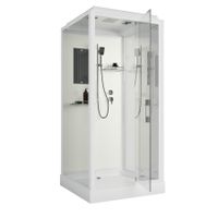 Душевая кабина Niagara Standart (100х100х215) квадрат,поддон 15см,распашная,проф.белый,3 места арт-ST100/15Q — фото 2, Душевые кабины