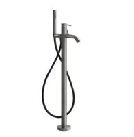 Смеситель для ванны и душа, Gessi, BATH316, тип открывания воды-однорычажный, тип установки-напольный, отверстия для монтажа-1, вынос излива, мм-230, внутренняя часть-необходимо заказать, цвет-Steel Brushed, комплектация-ручной душ, шланг, держатель ручного душа арт-54028.239 — фото 2, Смеситель для ванны