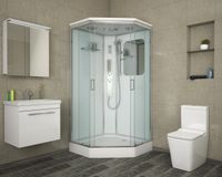 Душевая кабина Niagara Premium NG-6001-01GD (90х90х220) низкий поддон(16 см),стекло прозрачное,4 места 60010114GD — фото 2, Душевые кабины