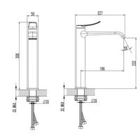 Смеситель для раковины-чаши Azario ABILITY высокий, керамический картридж, без донного клапана, черный матовый арт-AZ-VQR168R31PA — фото 1, Смесители для раковины