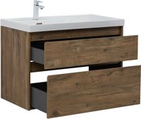 Тумба под раковину Aquanet Nova Lite 2.0 90 дуб рустикальный, левая арт-00346318 — фото 4, Тумбы под раковину