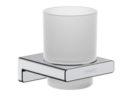 Товар: Стакан, Hansgrohe, AddStoris, одинарный, ширина, мм-81, глубина, мм-91, высота, мм-94, настенный, материал стакана-стекло матовое, материал держателя-металл, крепления в комплекте, цвет-хром 41749000 - фото 1 Стакан, Hansgrohe, AddStoris, одинарный, ширина, мм-81, глубина, мм-91, высота, мм-94, настенный, материал стакана-стекло матовое, материал держателя-металл, крепления в комплекте, цвет-хром 41749000 — фото 1, Стаканы для зубных щеток