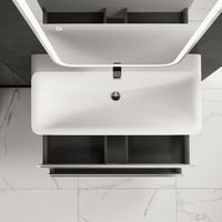 "S4" тумба под умывальник подвесная 100 см., цвет белый глянец. арт-AQM900410WH — фото 4, Тумбы под раковину