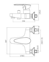 OneLife смеситель для ванны/душа однорычажный полимерный, хром арт-P09-100cr — фото 1, Смеситель для ванны