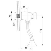Project Смывное устройство для писсуара, излив 69мм, р/КП, хром, LM, LM4612C — фото 1, Комплектующие для туалета
