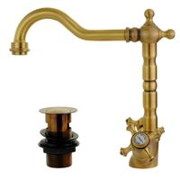 Товар: PRESTIGE См-ль д/раковины излив "змейка", донный клапан "click-clack", бронза 31615 - фото 3 PRESTIGE См-ль д/раковины излив "змейка", донный клапан "click-clack", бронза 31615 — фото 3, Смесители для раковины