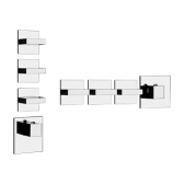 Смеситель для душа, Gessi, Rettangolo Wellness, тип открывания воды-вентильный, тип регулирования воды-термостатический картридж, монтаж-настенный встраиваемый, отверстия для монтажа-4, внутренняя часть-необходимо заказать, цвет-Black XL, подключение на 3/4", с вертикальной/горизонтальной установкой, с тремя независимыми выходами арт-43216.299 — фото 1, Смеситель для душа