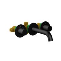 Смеситель для раковины встроенный с термостатом Timo Saona 2381/03SM черный — фото 1, Смесители для раковины