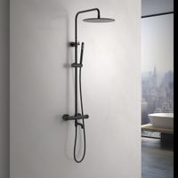 Душевая система с термостатом Timo Saona SX-2380/03 черный — фото 1, Душевые системы