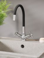 Товар: OneLife смеситель для кухни двухвентильный полимерный с гибким изливом, хром/черный арт-P03-007cr - фото 10 OneLife смеситель для кухни двухвентильный полимерный с гибким изливом, хром/черный арт-P03-007cr — фото 10, Смесители для кухни