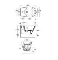 Биде SIMAS GAMBASSI подвесное с одним отверстием цвет белый GA19/F85 — фото 2, Биде подвесные