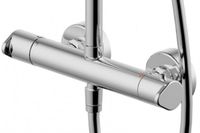 Душевая система с термостатом Bravat Waterfall F939114C-A5-RUS, хром — фото 1, Душевые стойки