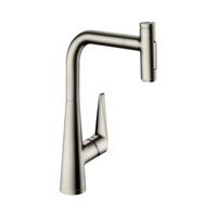 Товар: Смеситель для кухни, Hansgrohe, Talis Select M51, тип открывания воды-однорычажный, кнопка Select для комфортного включения/выключения воды, тип регулирования воды-керамический картридж, монтаж-на раковину/столешницу, отверстия для монтажа-1, высота, мм-401, вынос излива, мм-220, тип излива-с вытяжным душем, поворотный 110° или 150°, 2 режима струи-ламинарная струя, душевая струя, магнитная система крепления душа MagFit, тип подводки-гибкая, стандарт подвода воды-3/8", цвет-сталь арт-72823800 - фото 1 Смеситель для кухни, Hansgrohe, Talis Select M51, тип открывания воды-однорычажный, кнопка Select для комфортного включения/выключения воды, тип регулирования воды-керамический картридж, монтаж-на раковину/столешницу, отверстия для монтажа-1, высота, мм-401, вынос излива, мм-220, тип излива-с вытяжным душем, поворотный 110° или 150°, 2 режима струи-ламинарная струя, душевая струя, магнитная система крепления душа MagFit, тип подводки-гибкая, стандарт подвода воды-3/8", цвет-сталь арт-72823800 — фото 1, Смесители для кухни
