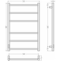 Полотенцесушитель электрический Стилье Формат 27 800х500 левый Матовый белый арт-30529-8050 — фото 4, Электрические полотенцесушители