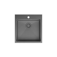 Мойка IDDIS Haze нерж. сталь, графит, 490*510 арт-HAZ49GMi77 — фото 1, Кухонные мойки