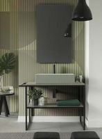 Раковина Scarabeo TEOREMA 2.0 накладная без перелива без отверстий цвет белый с зелеными полосками арт-5101 REV — фото 2, Раковины накладные