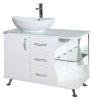 Рио-90 тумба с 3 ящ. белая лев. 4633615142016 — фото 1, Тумбы под раковину