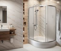 Ограждение VIVA90B N душевое Ceruttispa без поддона (90x90x195) — фото 214, Прямоугольные душевые уголки