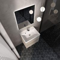 "S1" тумба под умывальник подвесная 60 см., цвет бежевый. арт-AQM900160BG — фото 3, Тумбы под раковину