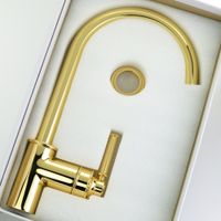 CUCINA ERMITAGE MINI См-ль д/кухни моноком., ручка сбоку латунь, золото 31484 — фото 3, Смесители для кухни