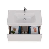 Тумба Lemark VEON MINI 90 см под 1 раковину, подвесная, с 1 ящик, цвет корпуса, фасада: Белый глянец арт-LM02VM90T — фото 2, Тумбы под раковину