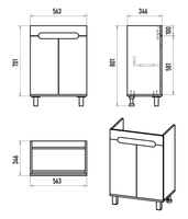 Тумба под раковину арт-Э-Ска01060-0150-2Д — фото 5, Тумбы под раковину