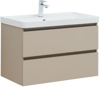 Тумба с раковиной Aquanet Вега 2.0 80 2 ящ. цв.бежевый (раковина Flat) 00344774 — фото 1, Тумбы с раковиной