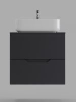 Orange Line Li-60TugMDF+B05-500W тумба с раковиной подвесная 60 см, графит/белый Li-60TugMDF+B05-500W — фото 2, Тумбы с раковиной