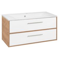 Тумба подвесная MELBOURNE 100 /дуб/белый/ AQUA DE MARCO 2100WCMEL/H/V.2.0 — фото 3, Тумбы под раковину