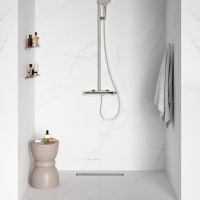 Лоток душевой, сифон 360, комбинированный затвор, двухсторонняя решетка, 500мм, хром, IDDIS, арт-975B5SB00DZ — фото 1, Душевые лотки