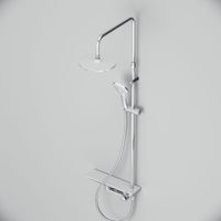 F0790700 Gem, душ.система: см-ль-полка д/ванны/душа, душ.штанга, верхн. душ 220мм, ручн.душ, хром — фото 2, Душевые стойки