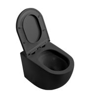 Унитаз ABBER Bequem приставной черный матовый, безободковый, смыв торнадо арт-AC1111TMB — фото 14, Приставные унитазы