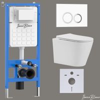 Комплект 3в1 IBERICA BLANCA инсталляция SILENCIO, унитаз BURGOS ALTO белый, кнопка смыва ESTI-O белый глянцевый (IB001.BRA.234.821) — фото 1, Комплекты унитаз + инсталляция