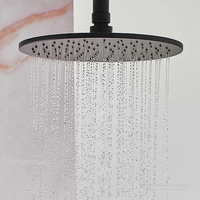 Верхний душ, Fima Carlo Frattini, Showerhead, тип установки-настенный, потолочный, размер душевого диска, мм-250*250, форма-круглая, держатель-необходимо заказать, материал-латунь, цвет-черный матовый арт-F2621/2NS — фото 1, Верхние души