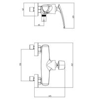 Смеситель для душа Azario REULEAUX с ручным душем, керамический картридж, хром арт-AZ-VWF338296C — фото 5, Смеситель для душа