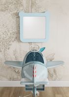 Зеркало КАСПЕР МИШКА, квадратное, голубой матовый арт-1A283402CR0E0 — фото 5, Зеркала в ванную комнату