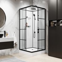 Душевая кабина Niagara Standart (90х90х225) низкий поддон(15см),черный,стекло прозрачное,3 места арт-ST90/15QR/KL/BKT — фото 4, Душевые кабины